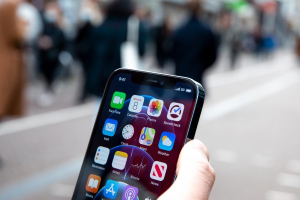 Phone showing 5G data speed